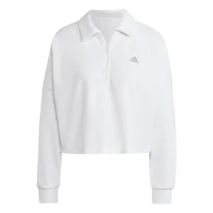 Adidas cropped velour quarter zip
