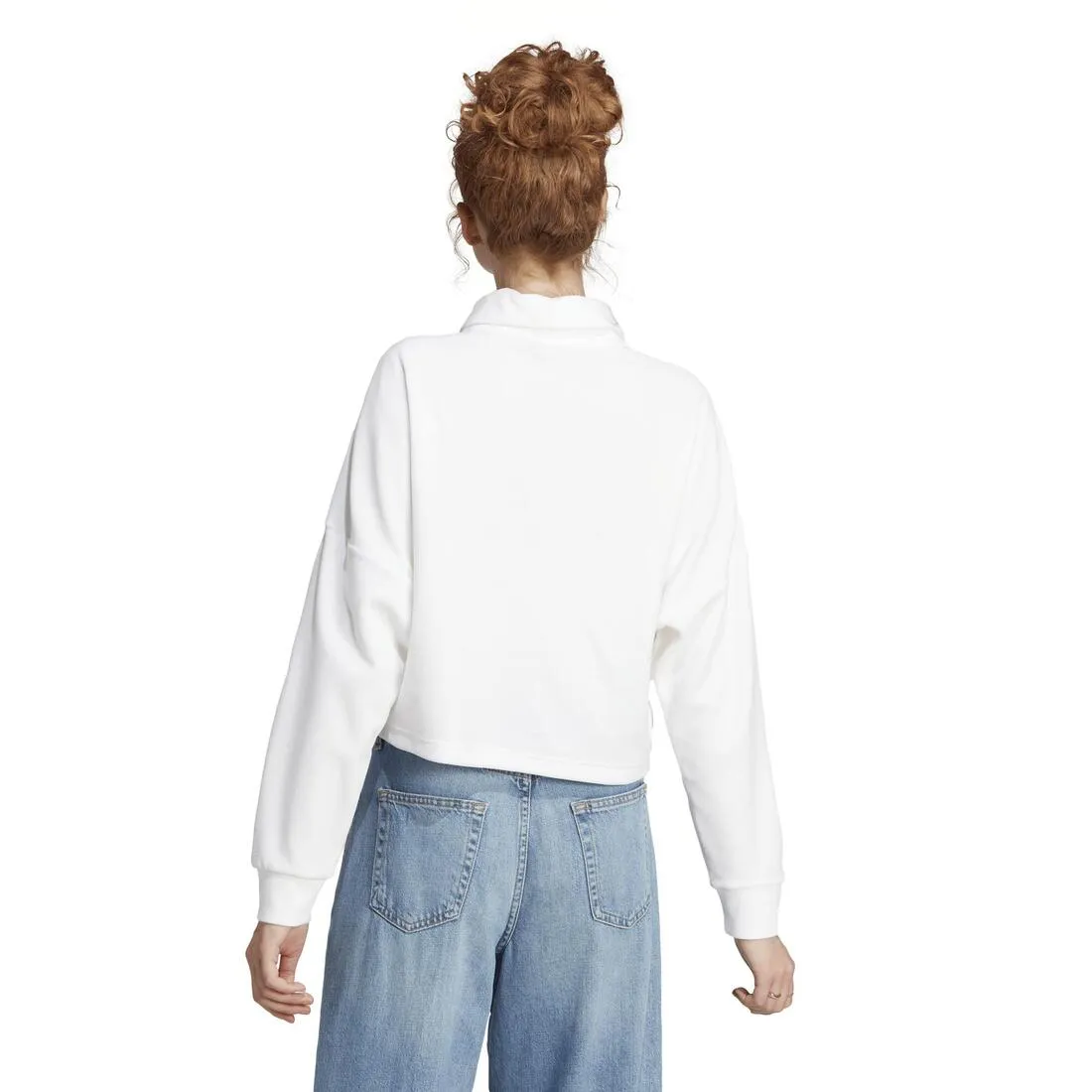 Adidas cropped velour quarter zip