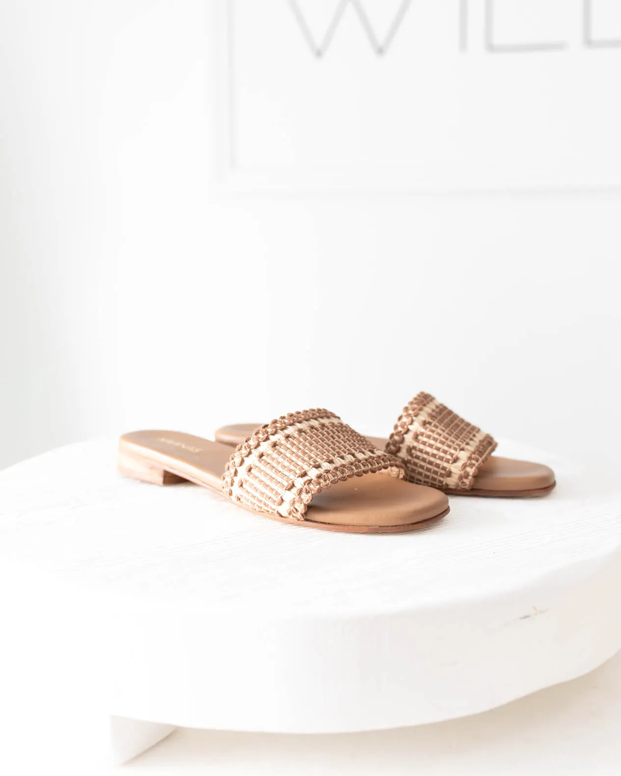 Ayla Contrast Boho Strap Slip-on Sandal in Coffee