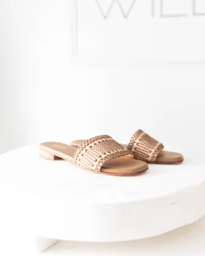Ayla Contrast Boho Strap Slip-on Sandal in Coffee