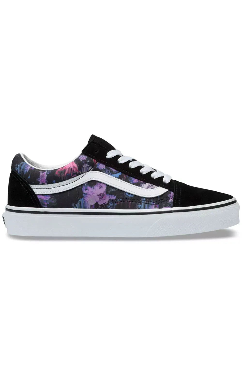 (Bv5T7R) Warped Floral Old Skool Shoe   Black/True White