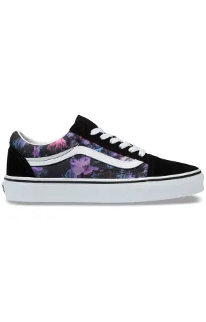 (Bv5T7R) Warped Floral Old Skool Shoe   Black/True White