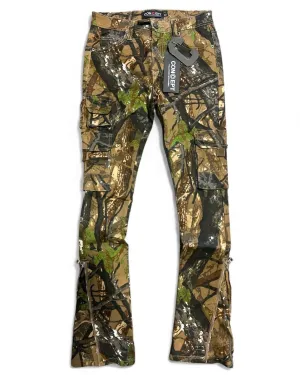 Camo Cargo Zip Stacked Jean