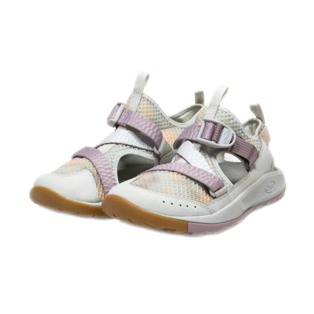 Chaco Odyssey Mist Quail Comfort Hiking Flat Sandals Fabric Purple Colour For Women