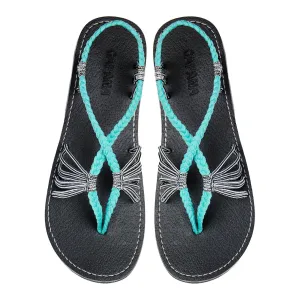 Cocoon- Turquoise Zebra Rope Sandals