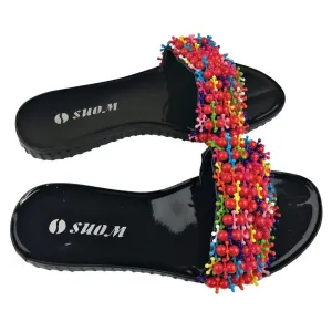 Colorful Beads Women African Sandals US 10.5 / EU 42