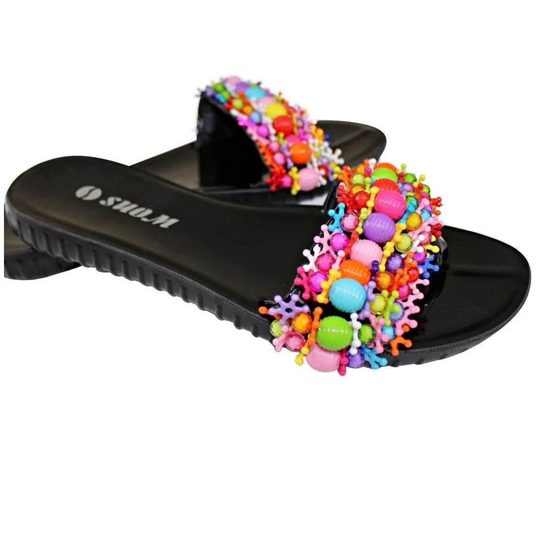 Colorful Beads Women African Sandals US 10.5 / EU 42