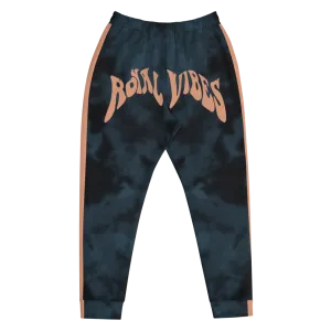 CRXWN | Royal Urban Resort | Trippy Drippy Royal Vibes Bleach Acid Wash with Malibu Stripe Unisex Jogger 700 Sun Velvet Blue Acid