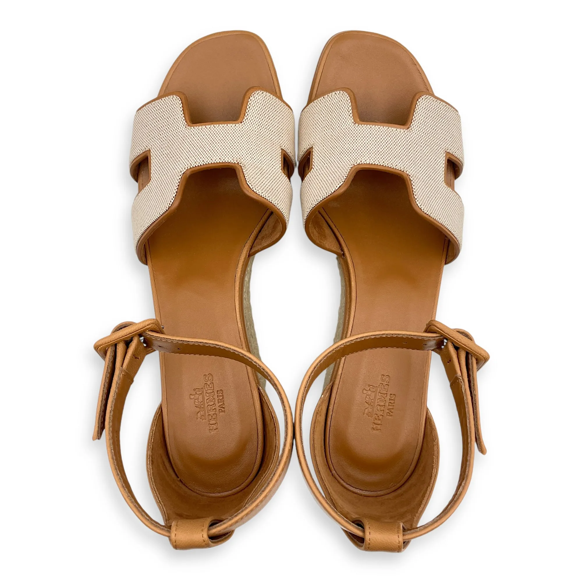 Elda Espadrille 38 Naturel Sandals in Toile Noisette