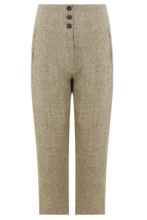 ETOILE JAZ PANTS HERRINGBONE CHECK BEIGE