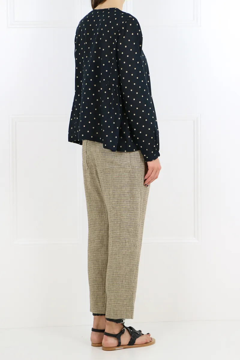 ETOILE JAZ PANTS HERRINGBONE CHECK BEIGE