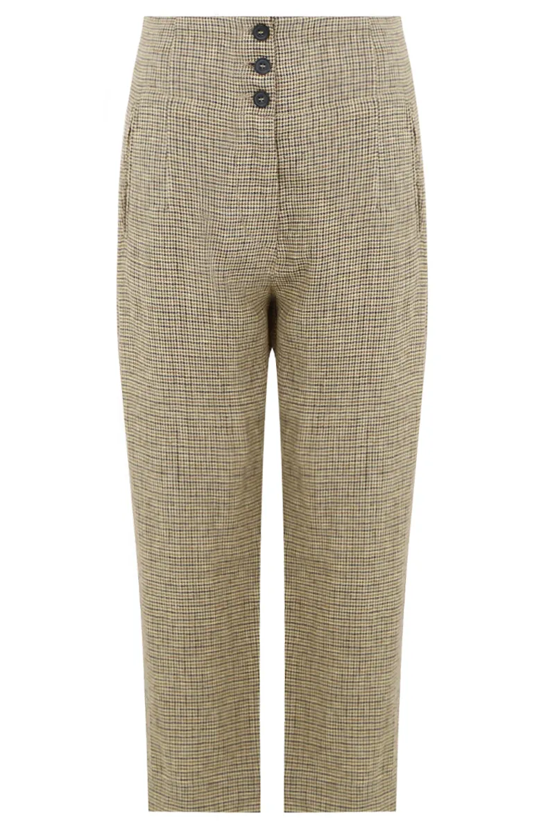 ETOILE JAZ PANTS HERRINGBONE CHECK BEIGE
