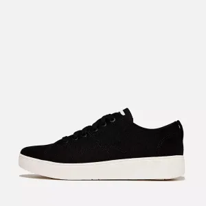 FitFlop Rally Canvas Sneaker Shoes - Black / Cream