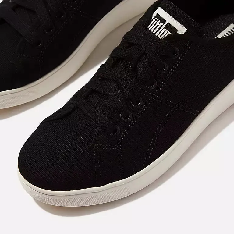 FitFlop Rally Canvas Sneaker Shoes - Black / Cream