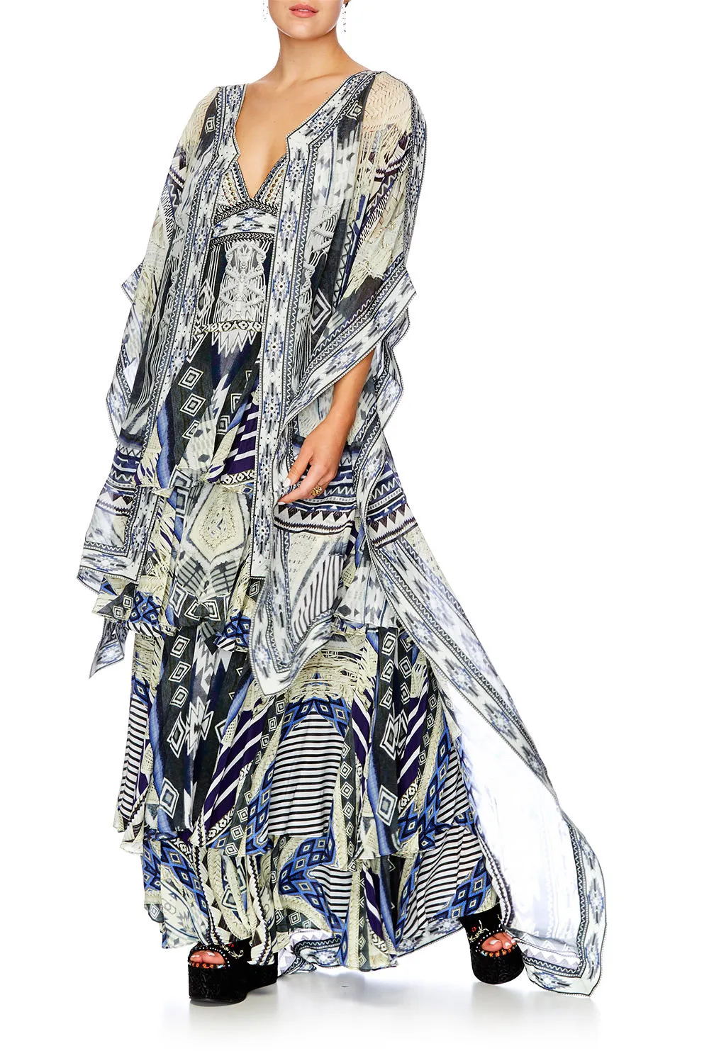 GATHERED TIERED DRESS TIE THE KNOT