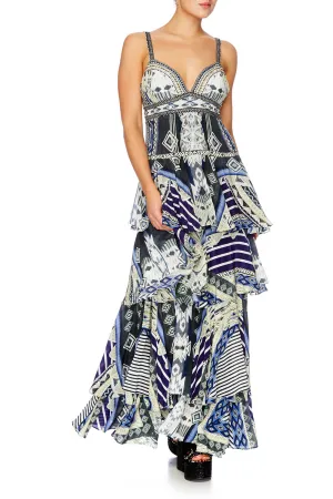 GATHERED TIERED DRESS TIE THE KNOT