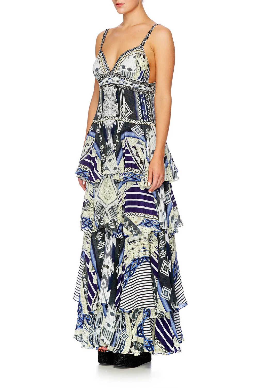 GATHERED TIERED DRESS TIE THE KNOT