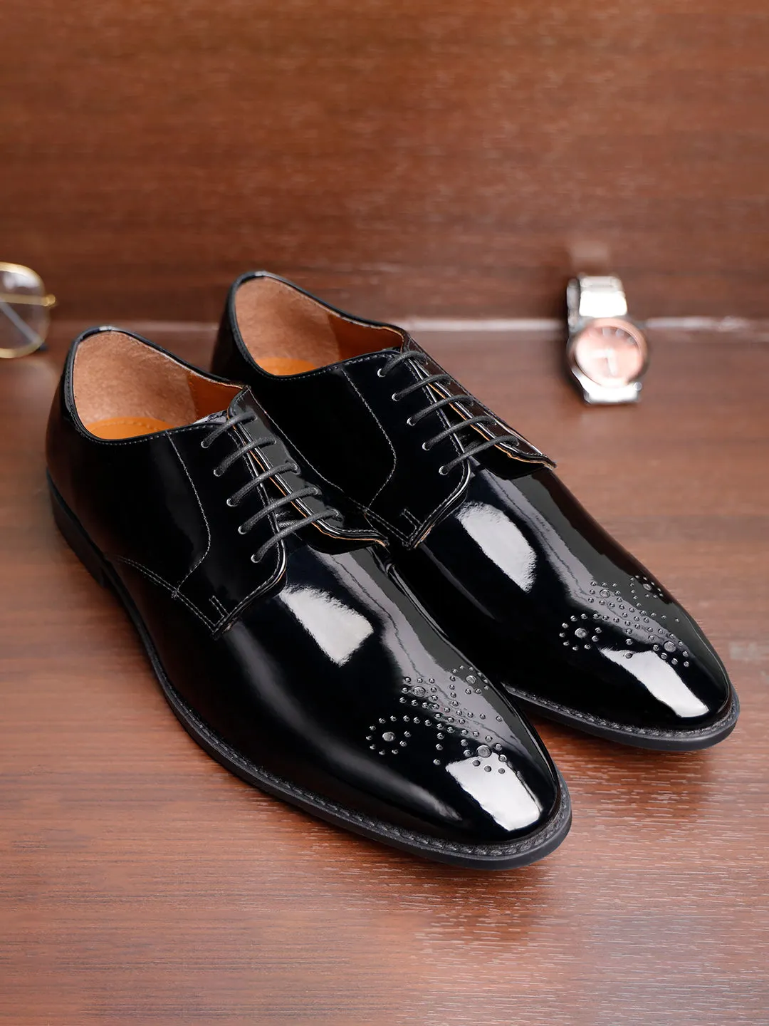Jet Black Derbys Laceup for Men