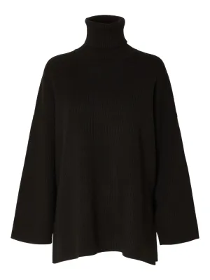 Karo Ls Long Knit Roll Neck - Black