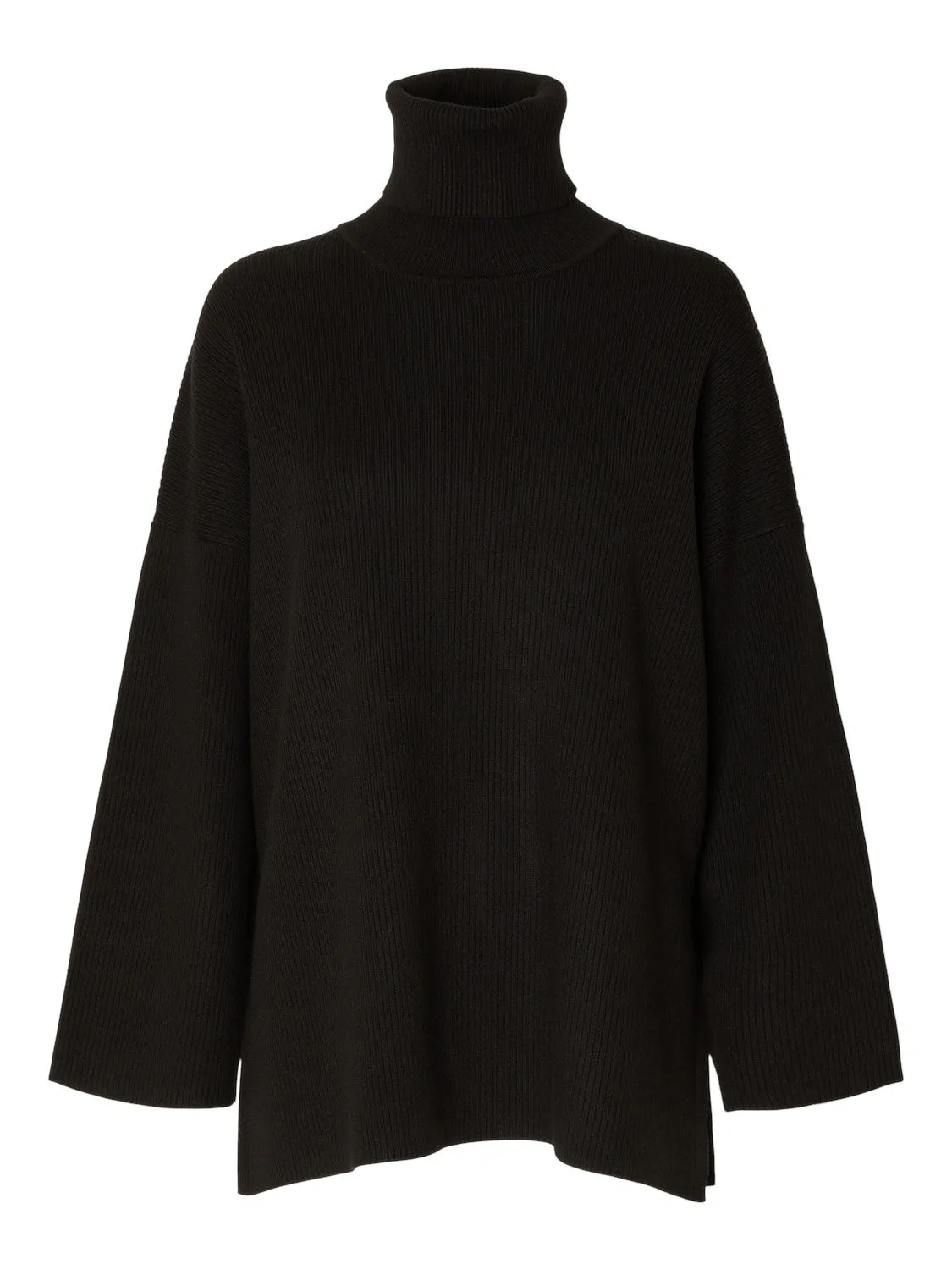 Karo Ls Long Knit Roll Neck - Black