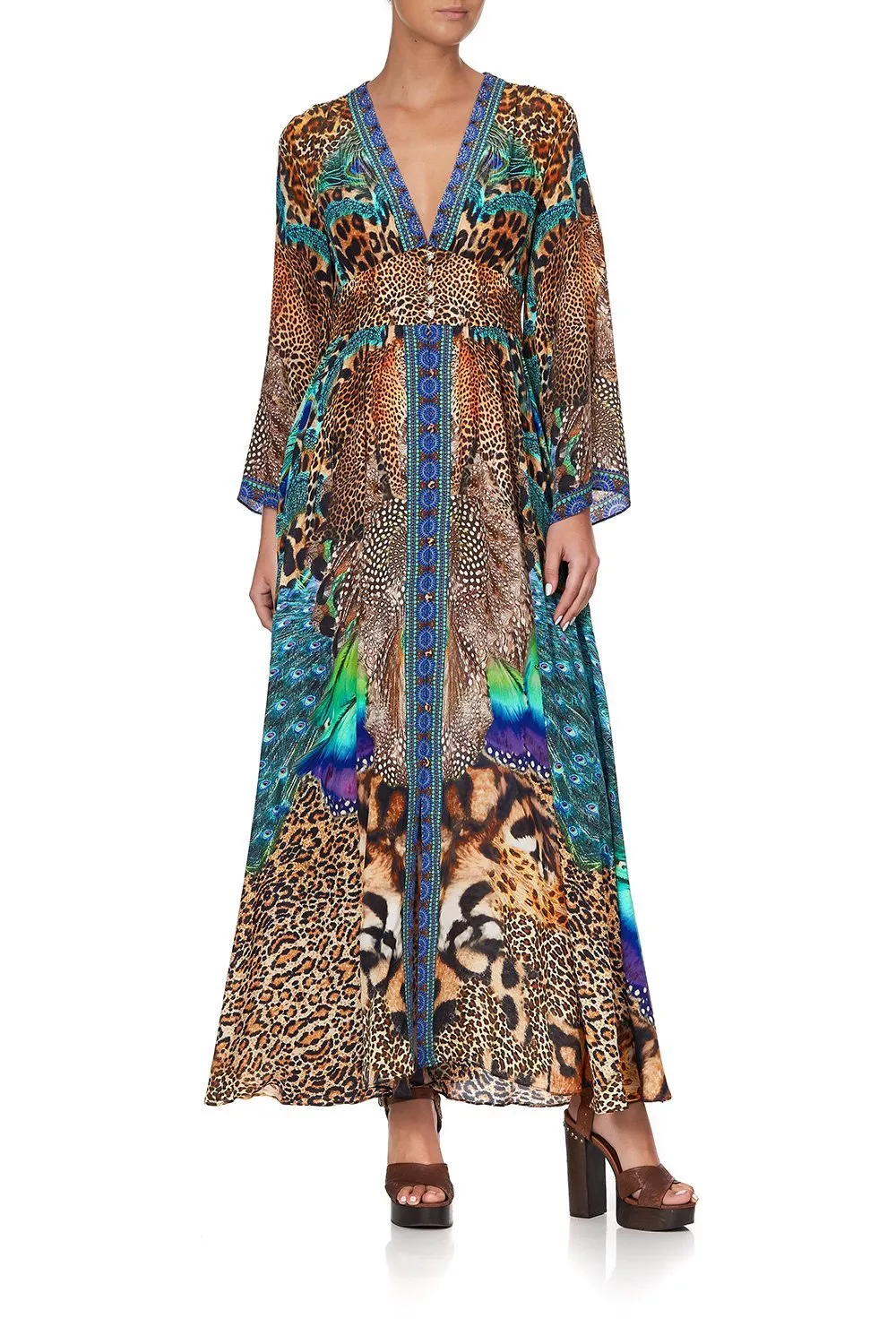 KIMONO SLEEVE DRESS WITH SHIRRING DETAIL MOTHER XANADU