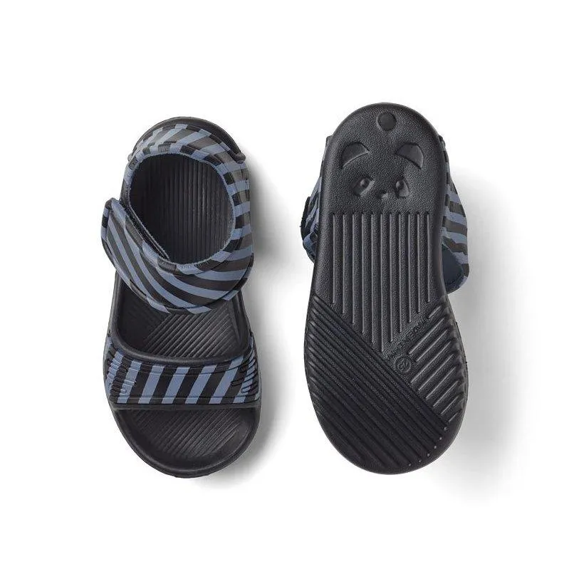 Liewood Blumer Sandals in Blue Wave / Black Stripe