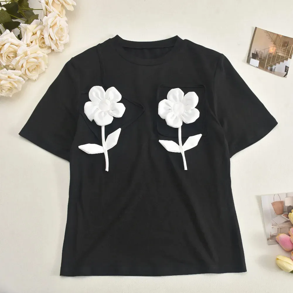 Meant To Be Floral Black Top