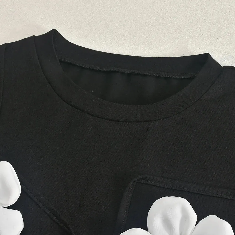 Meant To Be Floral Black Top