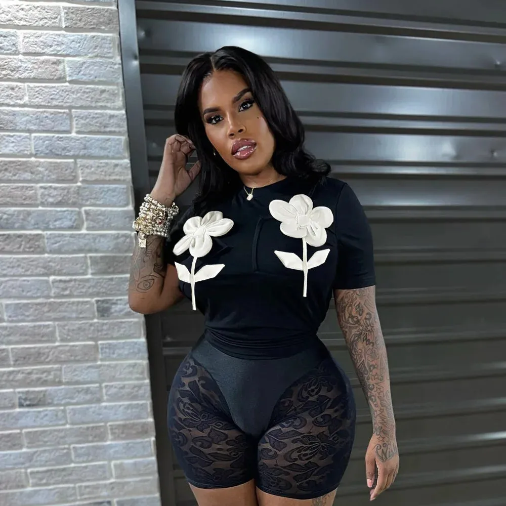 Meant To Be Floral Black Top