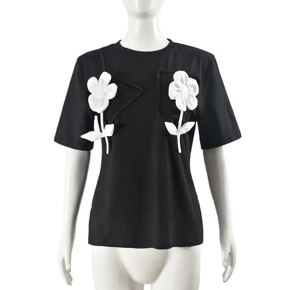 Meant To Be Floral Black Top