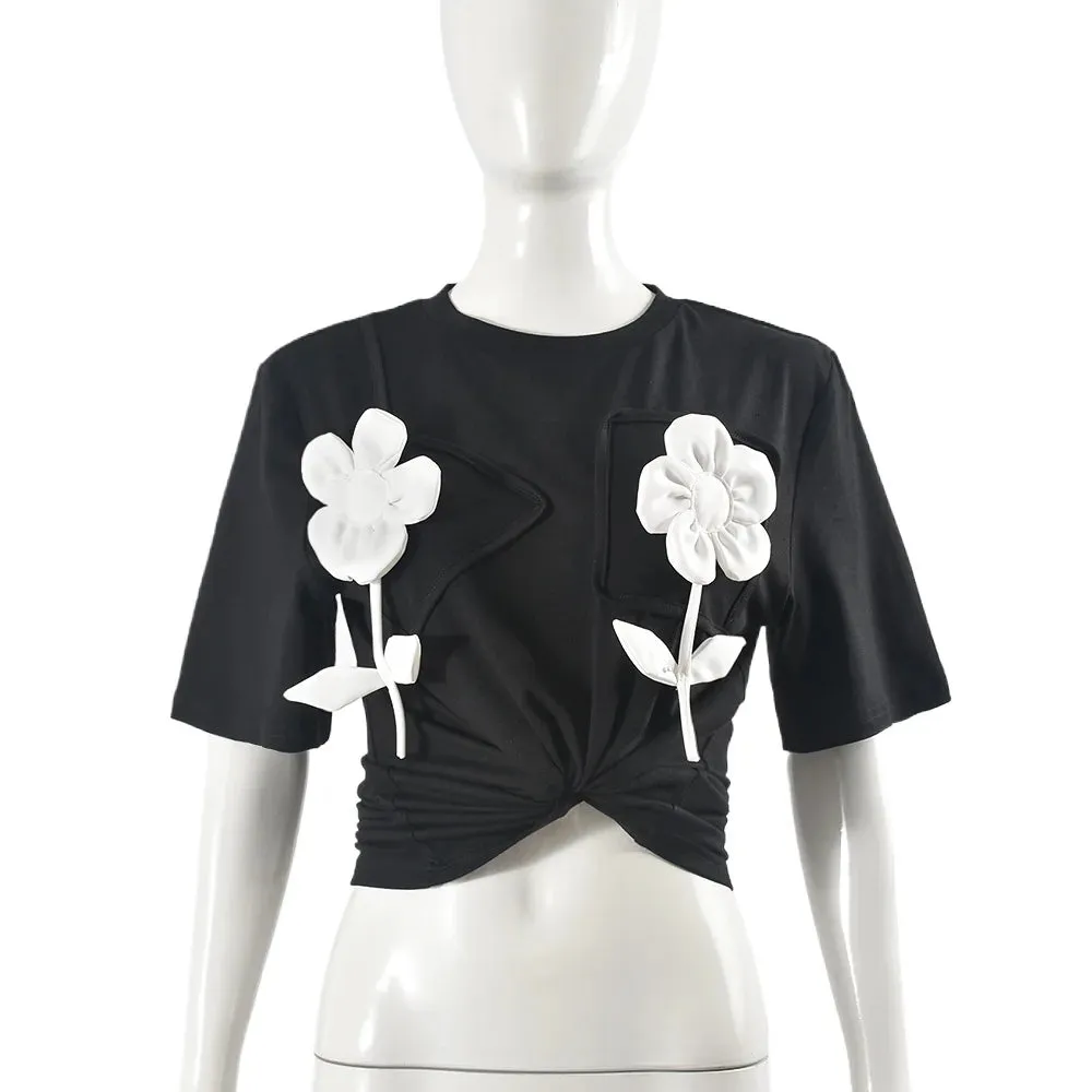 Meant To Be Floral Black Top