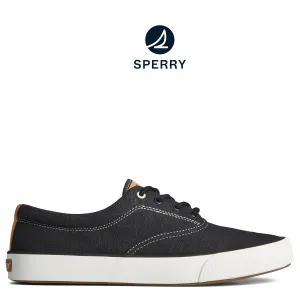 Men's SeaCycled™ Striper II Slub Linen Sneaker Black (STS25664)