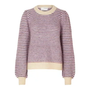 Mola Mia Ls Knit O-Neck - Birch Multi Stripes