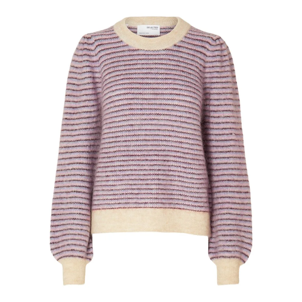 Mola Mia Ls Knit O-Neck - Birch Multi Stripes