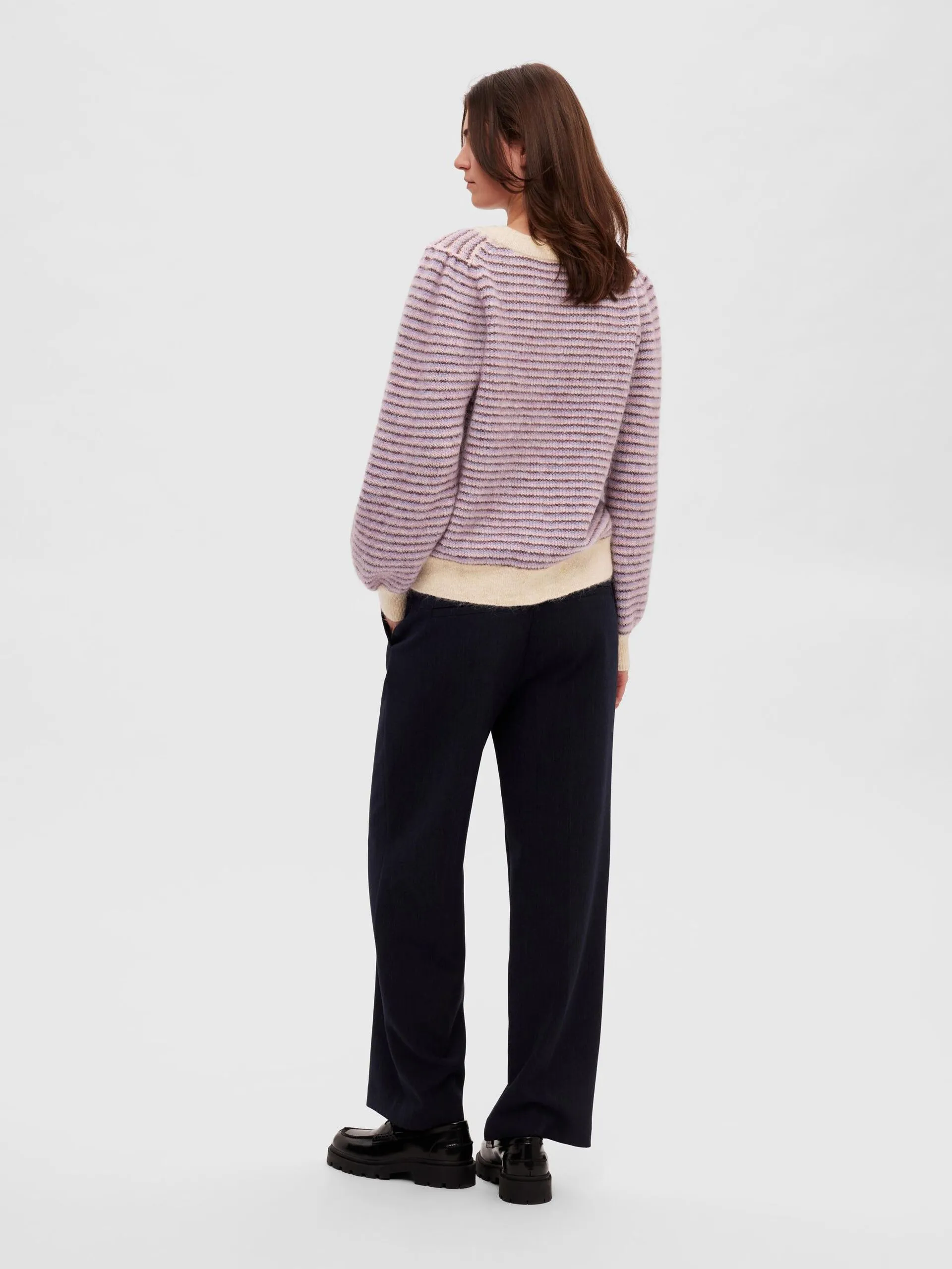 Mola Mia Ls Knit O-Neck - Birch Multi Stripes