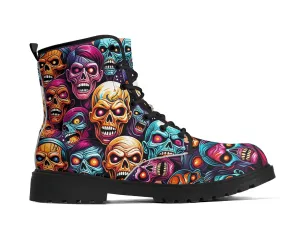 Neon Zombie Leather Boots