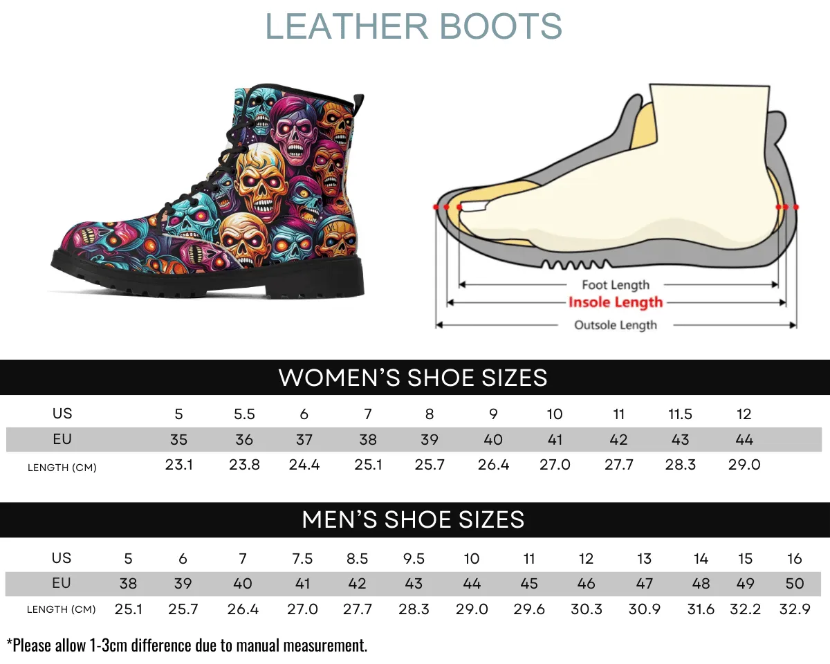 Neon Zombie Leather Boots