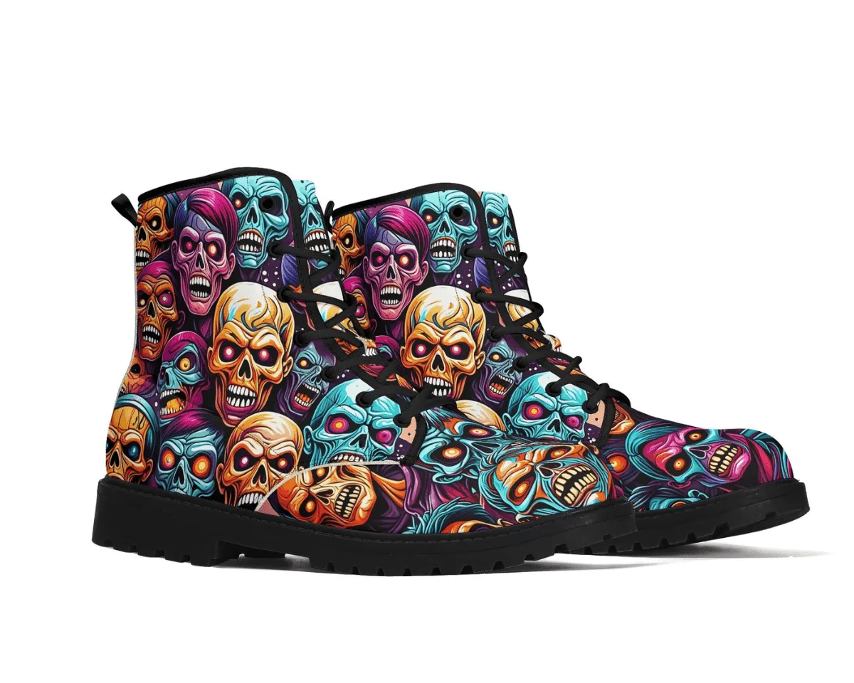 Neon Zombie Leather Boots