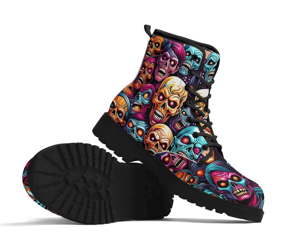 Neon Zombie Leather Boots