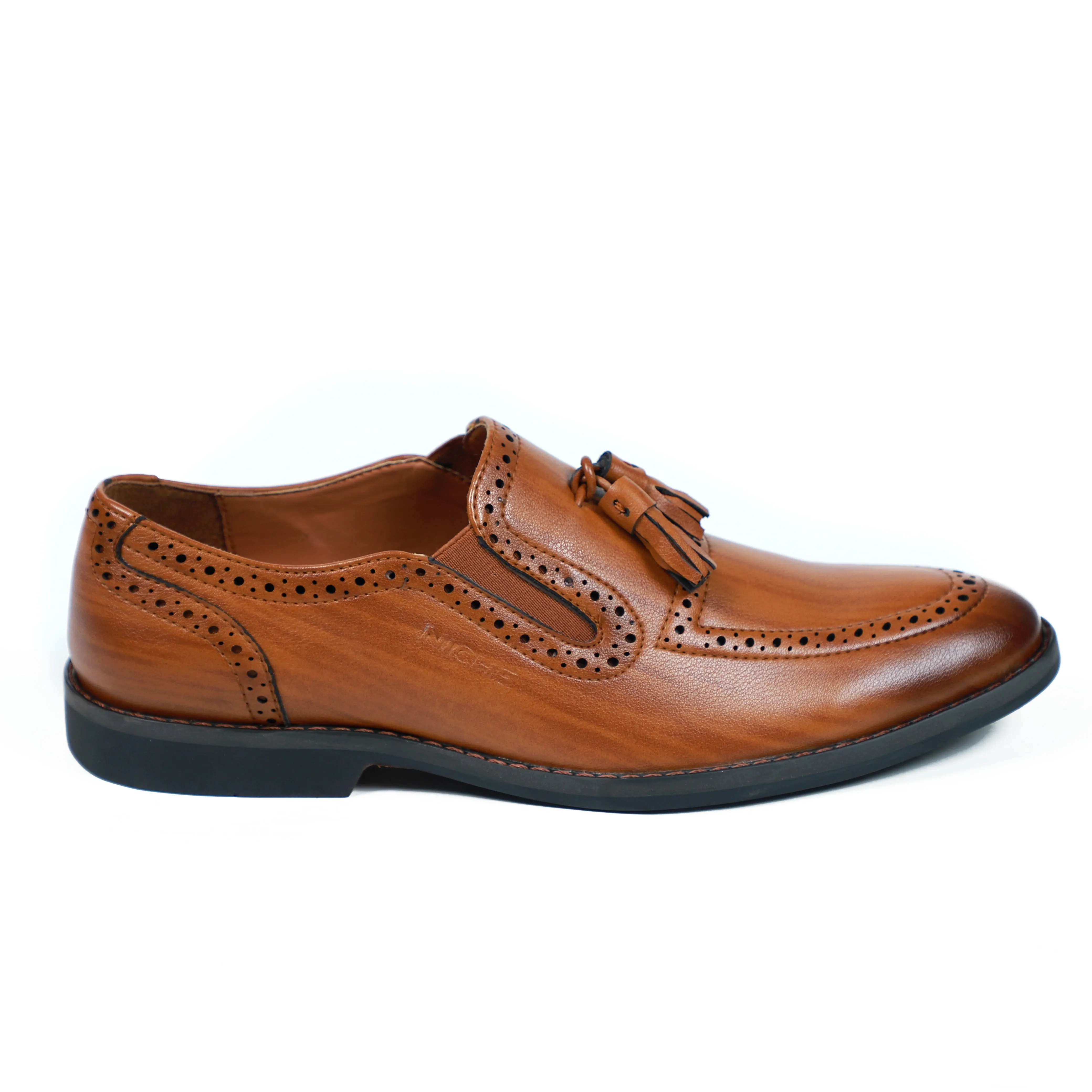NICHE Tan Handpainted Designer Tassel Loafer