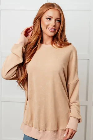 One Eleven North No Plain Jane Oversized Sweatshirt in Khaki
