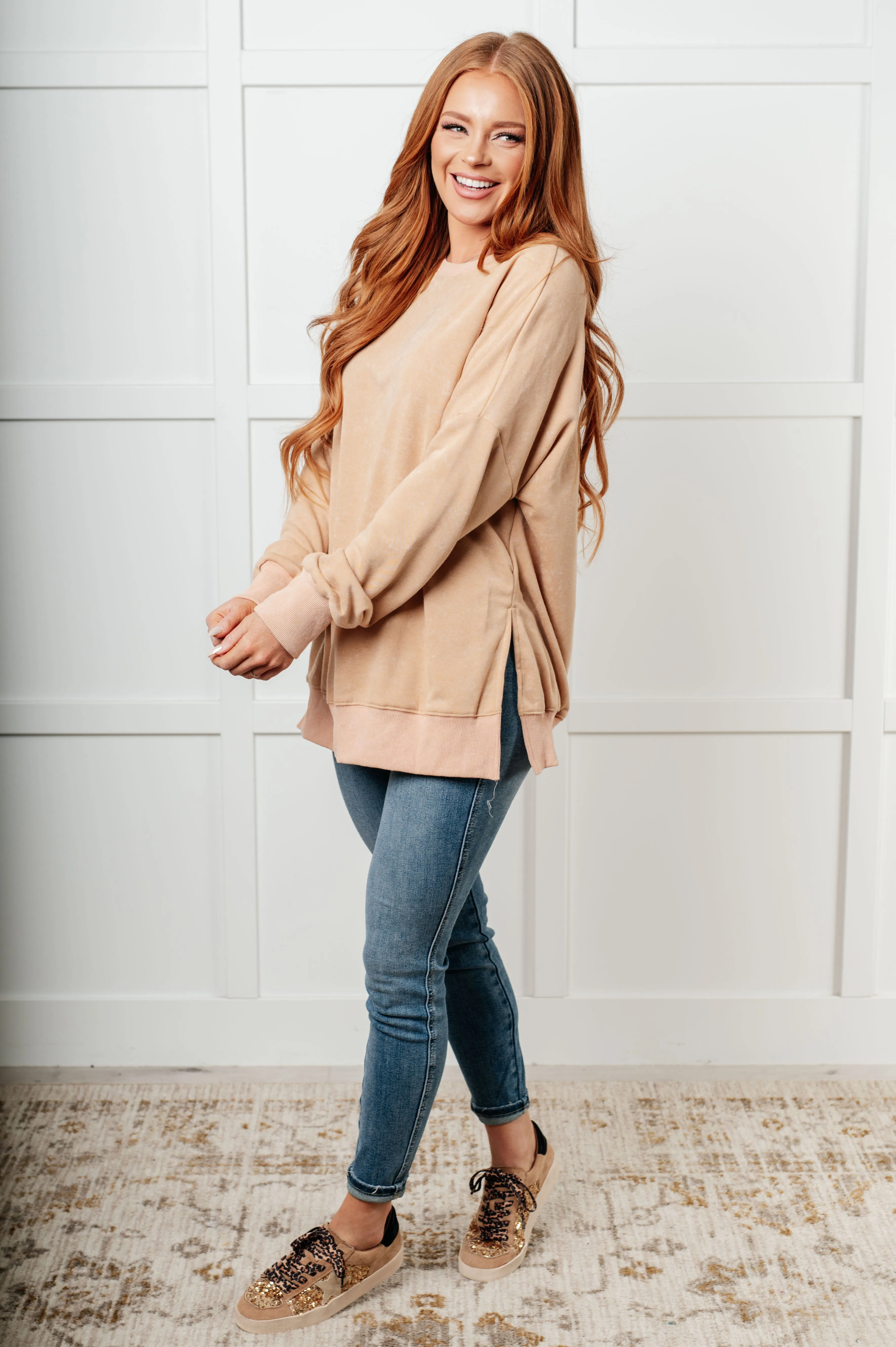 One Eleven North No Plain Jane Oversized Sweatshirt in Khaki