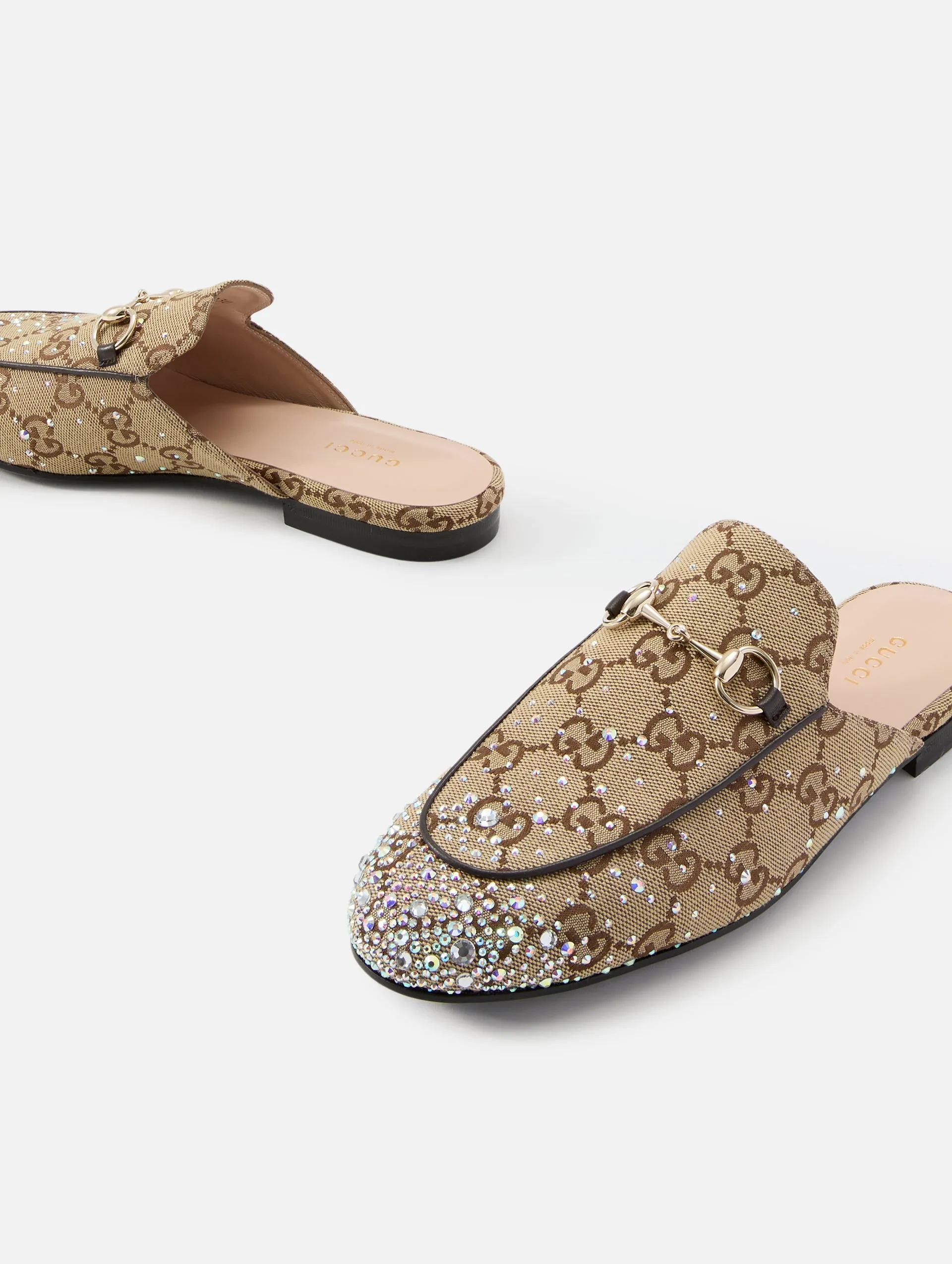 Princetown Canvas GG Crystal Mule