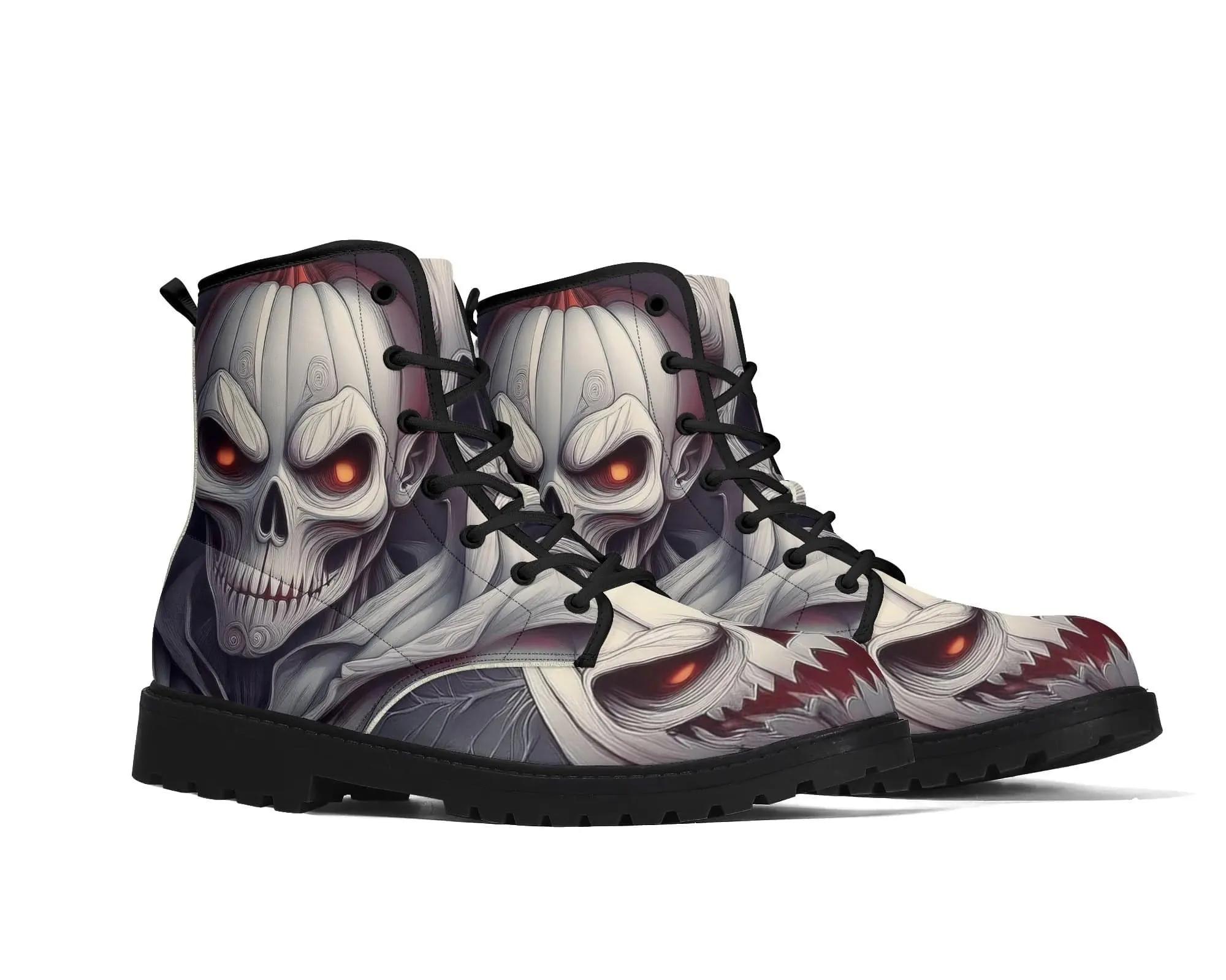 Punk Skull Lantern Leather Boots