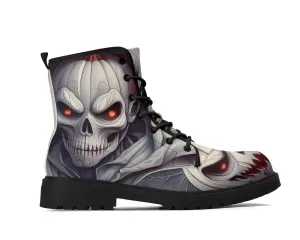 Punk Skull Lantern Leather Boots