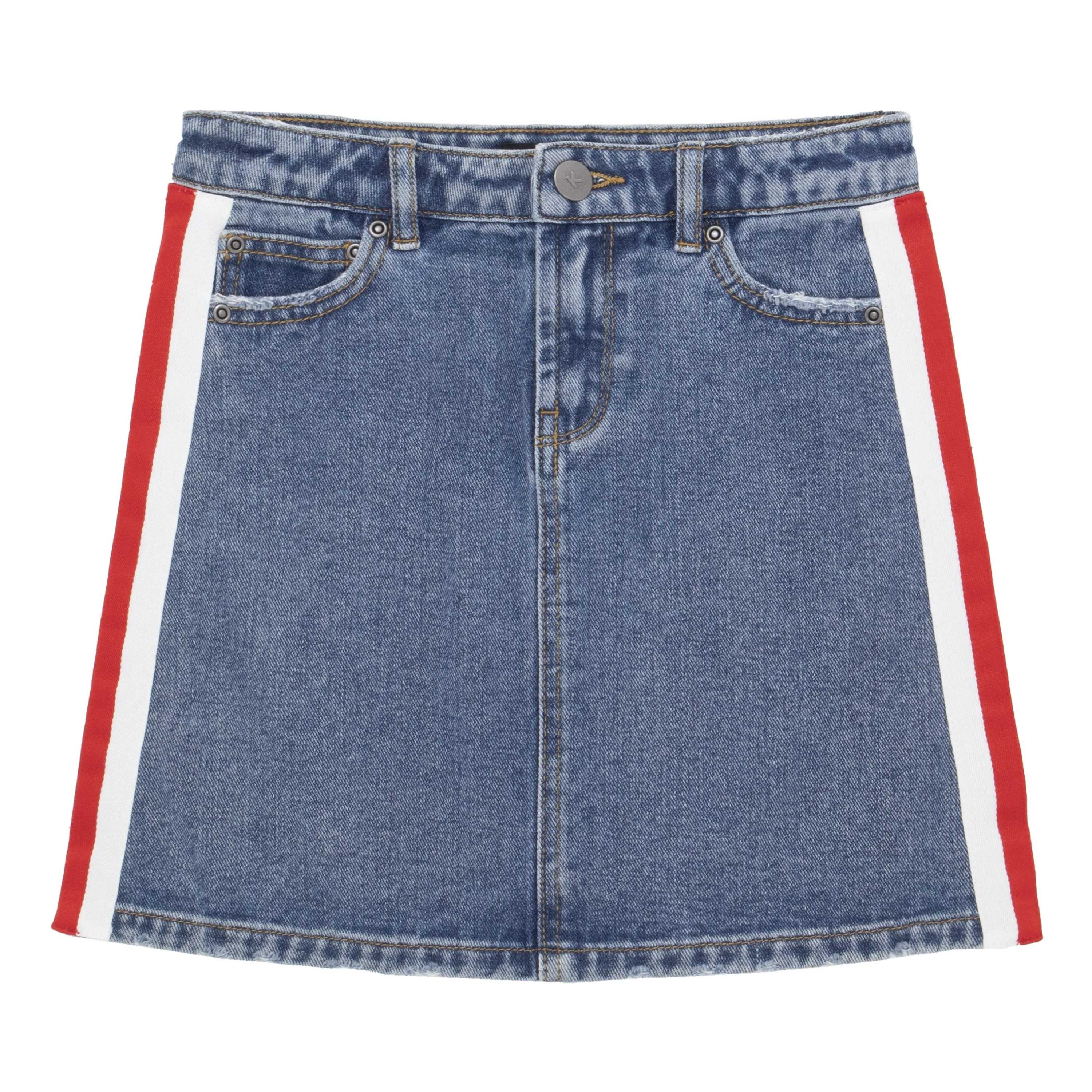 Side Taped Denim Skirt