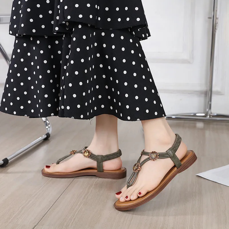 SIKETU | Minimalism Flat Flip Flop Sandals With Daisy Flower