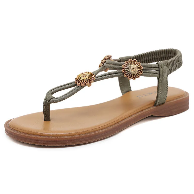 SIKETU | Minimalism Flat Flip Flop Sandals With Daisy Flower