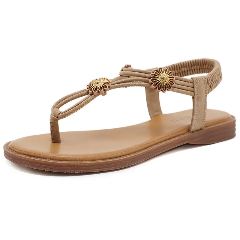 SIKETU | Minimalism Flat Flip Flop Sandals With Daisy Flower