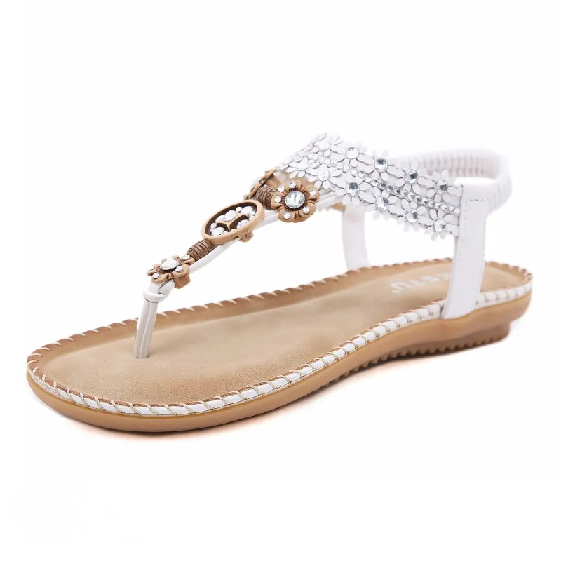 SIKETU | Retro Bohemian Beaded Slingback Sandals